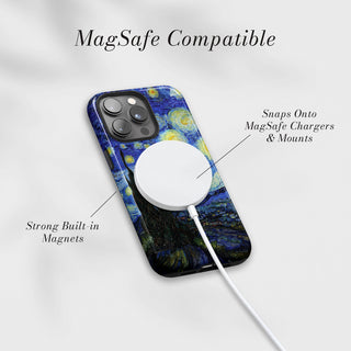 Tough Case MagSafe Starry Night, snaps onto MagSafe chargers and mounts