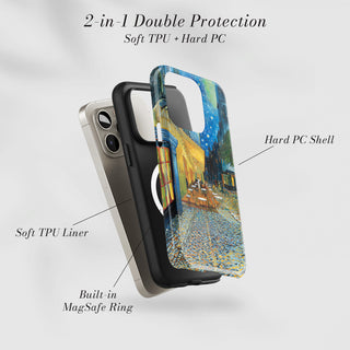 Tough Case MagSafe Café Terrace, two layer protection with soft TPU liner and hard PC shell