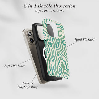 Tough Case MagSafe Ocean Swirl, two layer protection with soft TPU liner and hard PC shell