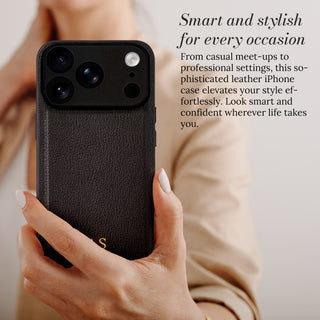 Smart and stylish for every occasion - leather iPhone case in hand
