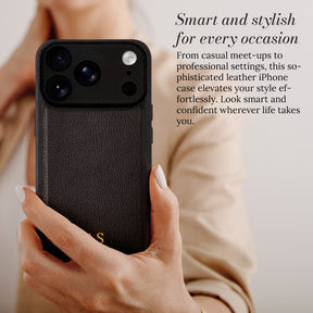 Smart and stylish for every occasion - leather iPhone case in hand