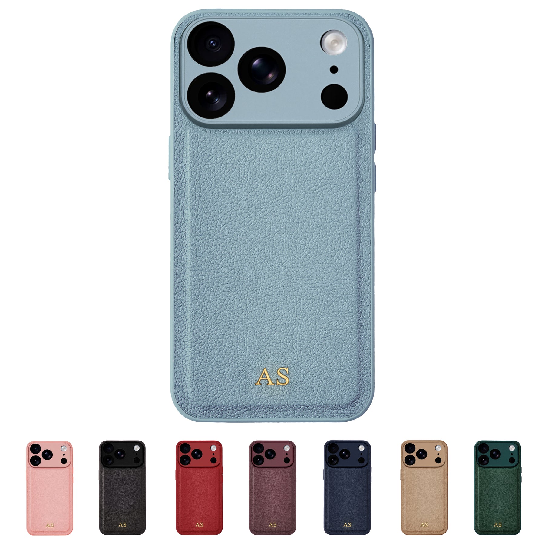 Gold embossed initials - all 8 colours