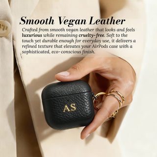 Smooth vegan leather - close-up in hand