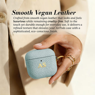 Smooth vegan leather - close-up in hand