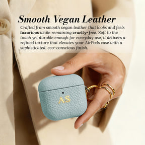 Smooth vegan leather - close-up in hand