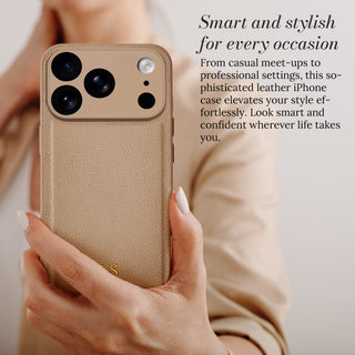 Smart and stylish for every occasion - leather iPhone case in hand