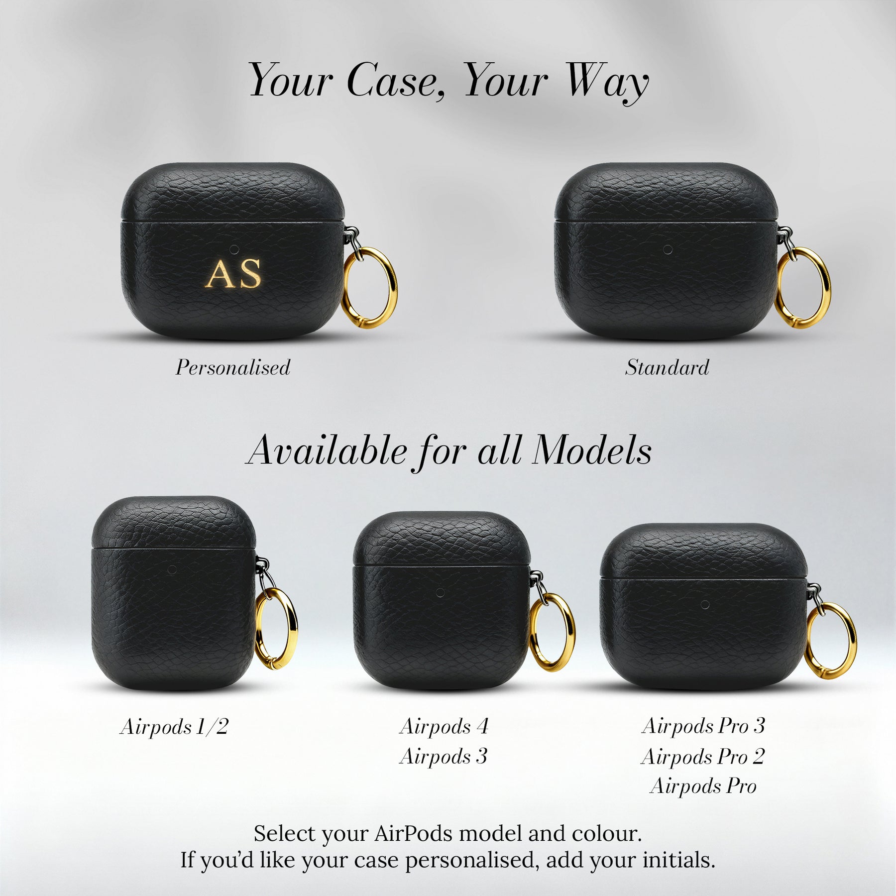 Your Case Your Way - available for all AirPods models