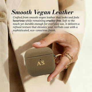 Smooth vegan leather - close-up in hand