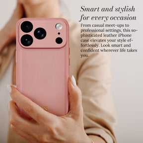 Smart and stylish for every occasion - leather iPhone case in hand