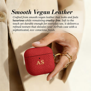 Smooth vegan leather - close-up in hand