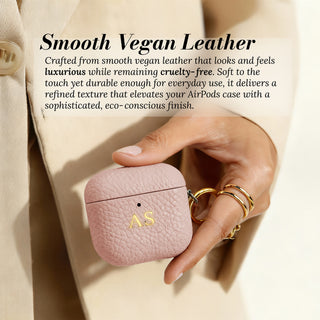 Smooth vegan leather - close-up in hand