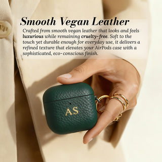 Smooth vegan leather - close-up in hand