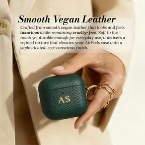 Smooth vegan leather - close-up in hand