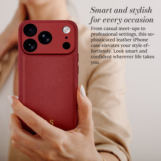 Smart and stylish for every occasion - leather iPhone case in hand