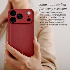 Smart and stylish for every occasion - leather iPhone case in hand