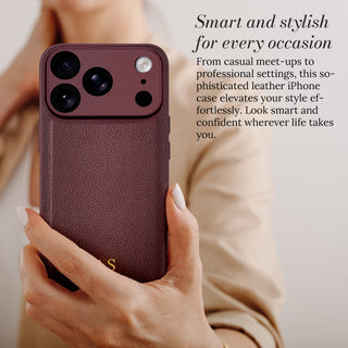 Smart and stylish for every occasion - leather iPhone case in hand