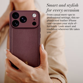 Smart and stylish for every occasion - leather iPhone case in hand