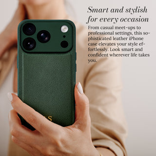 Smart and stylish for every occasion - leather iPhone case in hand