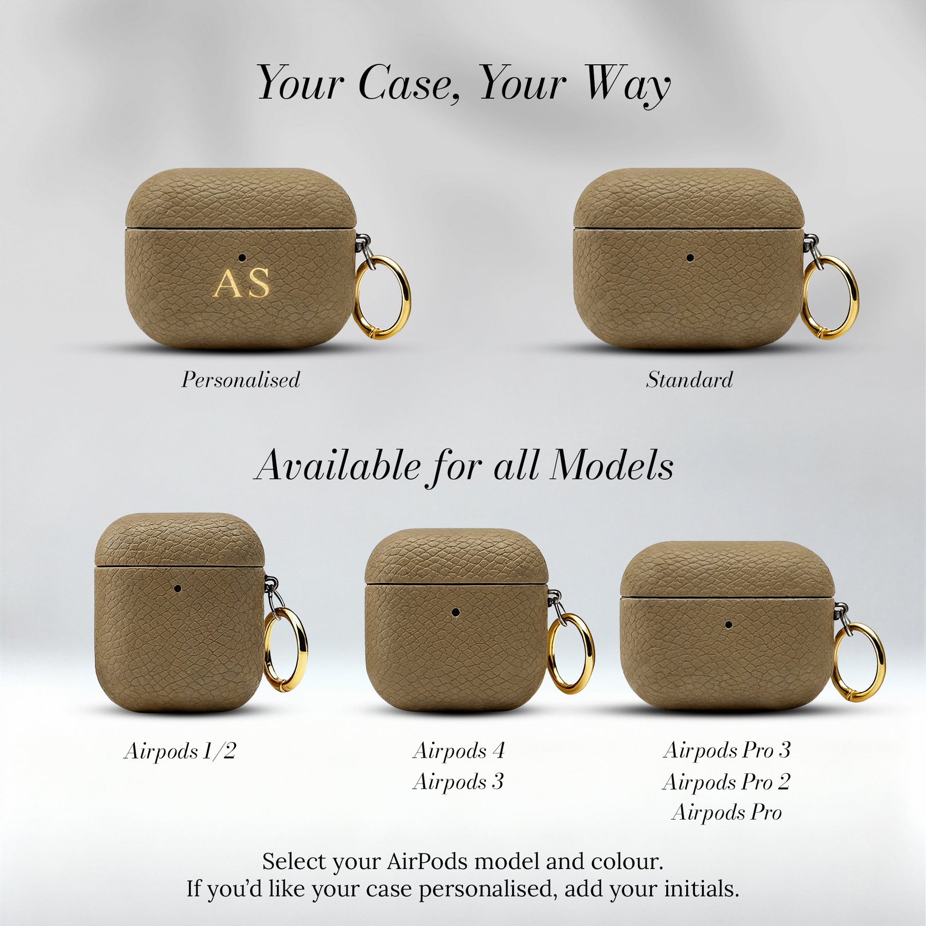 Your Case Your Way - available for all AirPods models