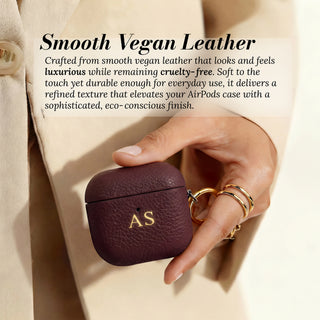 Smooth vegan leather - close-up in hand