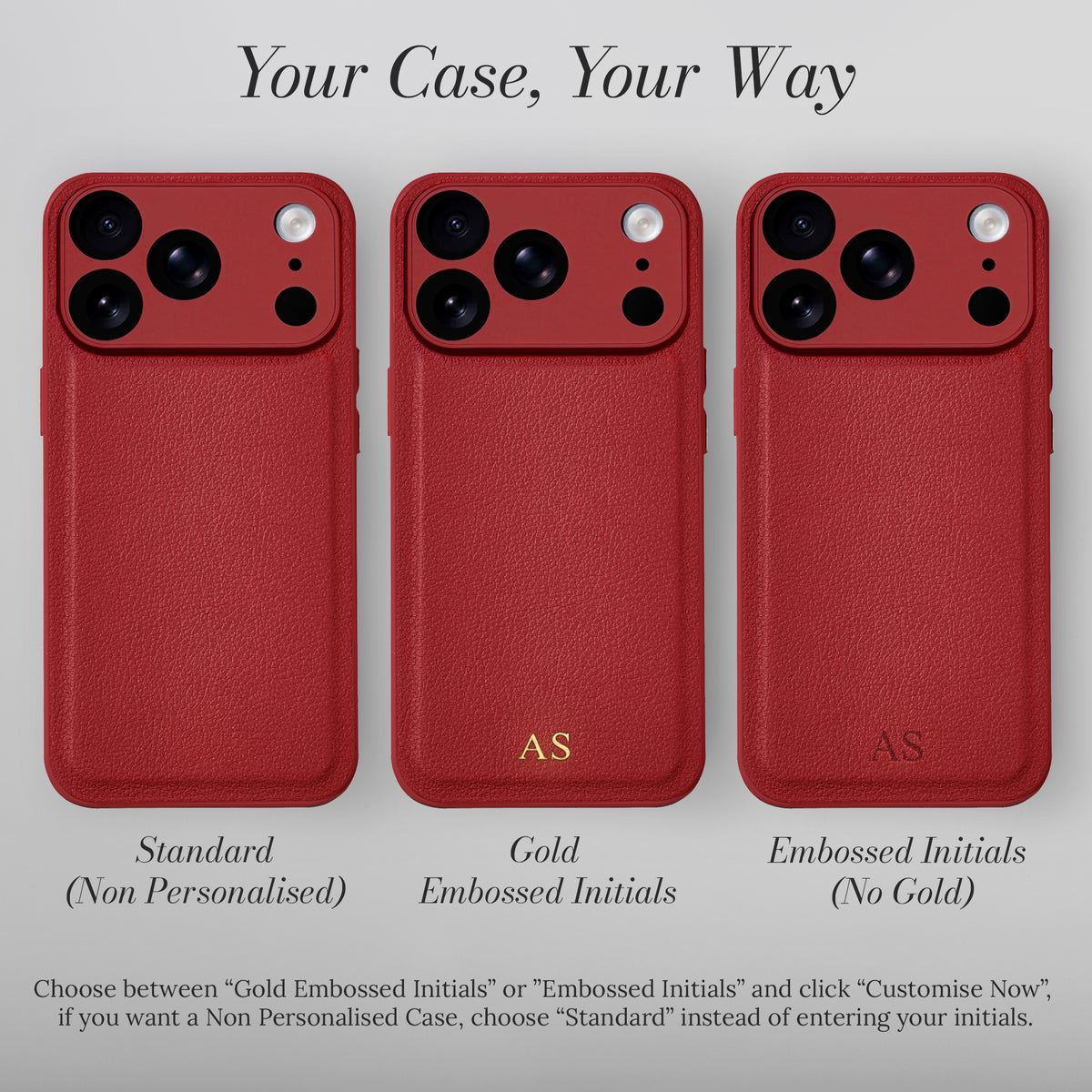Your case, your way - personalisation options