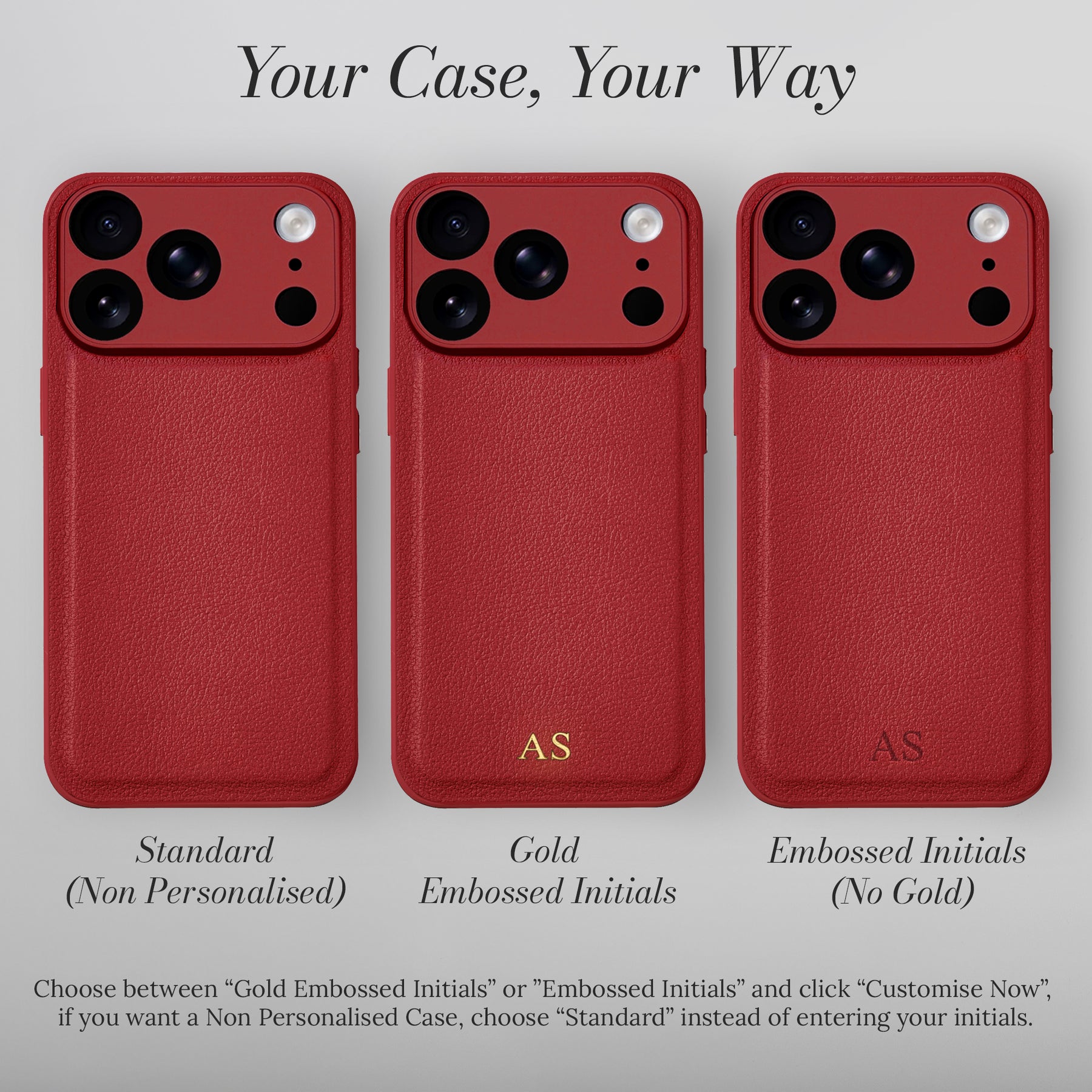 Your case, your way - personalisation options