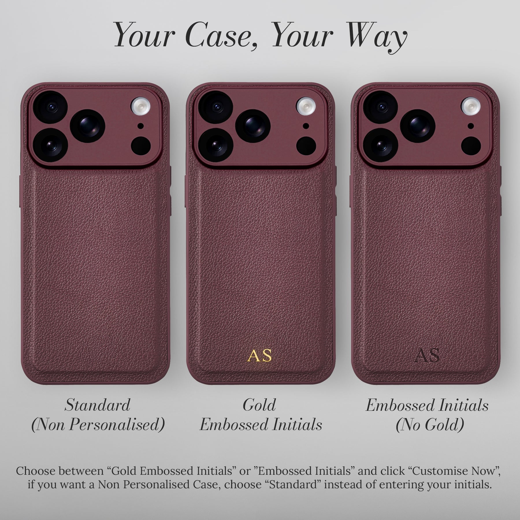 Your case, your way - personalisation options