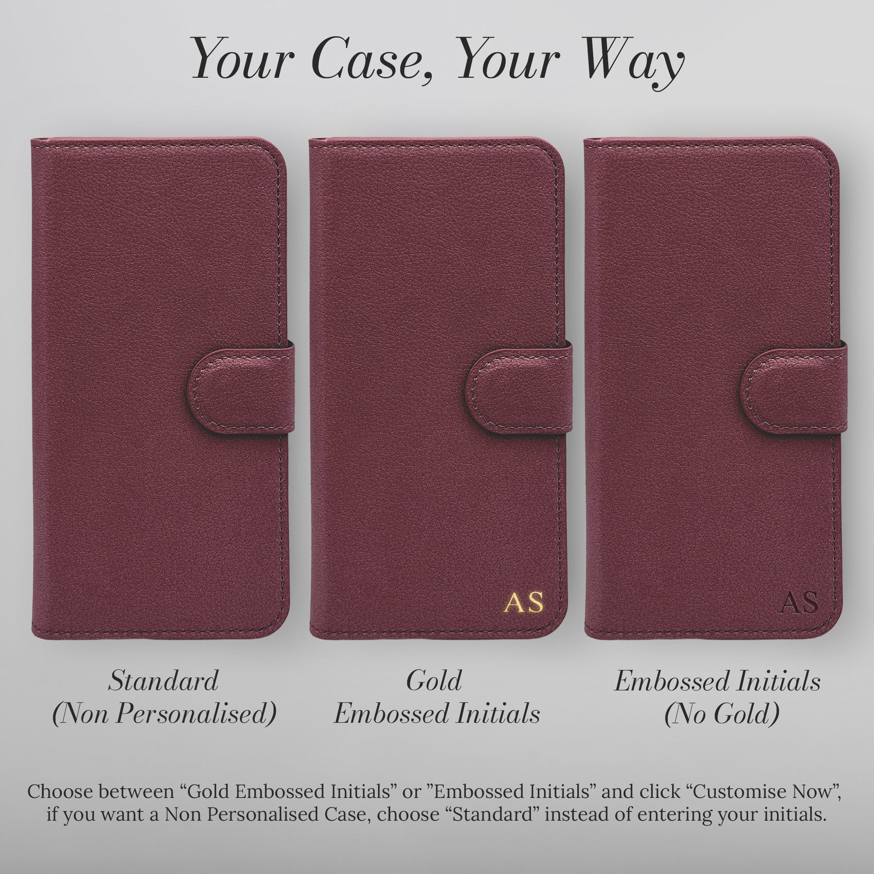 Your case, your way - personalisation options