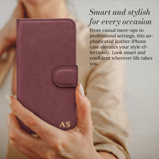 Smart and stylish for every occasion - leather wallet iPhone case in hand