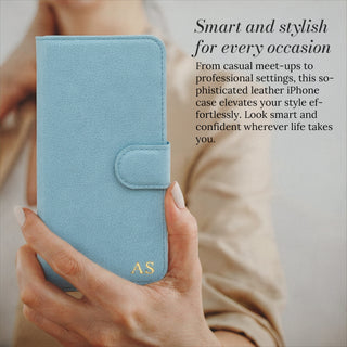 Smart and stylish for every occasion - leather wallet iPhone case in hand