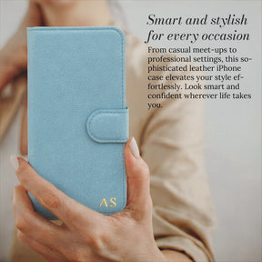 Smart and stylish for every occasion - leather wallet iPhone case in hand