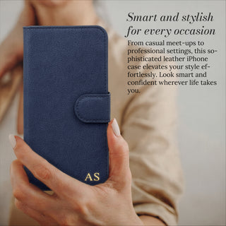 Smart and stylish for every occasion - leather wallet iPhone case in hand