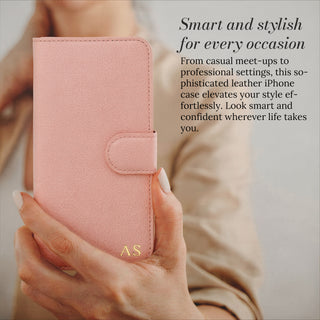 Smart and stylish for every occasion - leather wallet iPhone case in hand