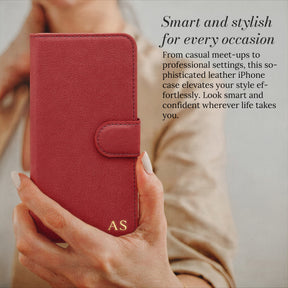 Smart and stylish for every occasion - leather wallet iPhone case in hand
