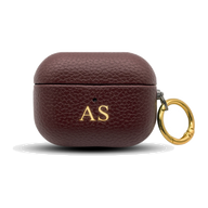 Personalised Vegan Leather AirPods Case - Burgundy
