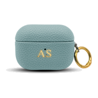 Personalised Vegan Leather AirPods Case - Light Blue