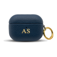 Personalised Vegan Leather AirPods Case - Navy Blue