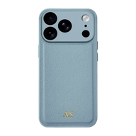 Personalised Vegan Leather iPhone Case - Light Blue