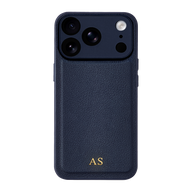 Personalised Vegan Leather iPhone Case - Navy Blue