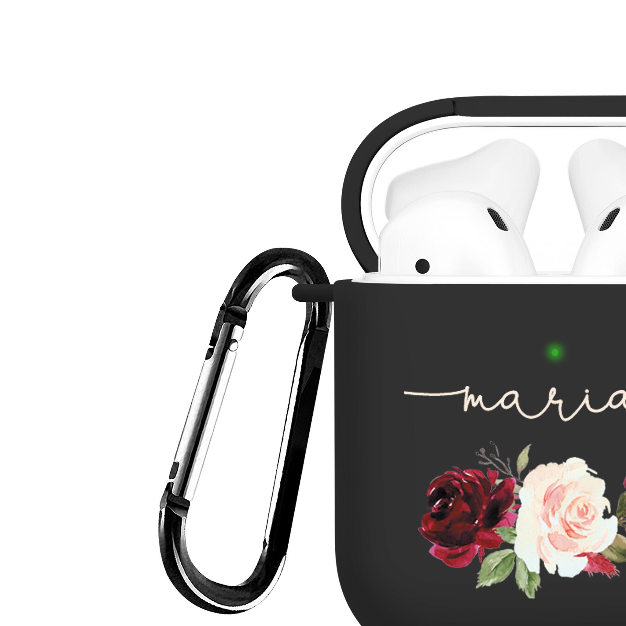 Personalised Soft AirPods Case Cover Custom Name Roses Shabby Chic Vintage