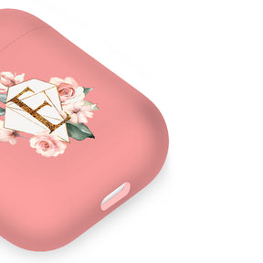 Personalised Soft AirPods Case Cover Custom Name English Roses Gold Monogram