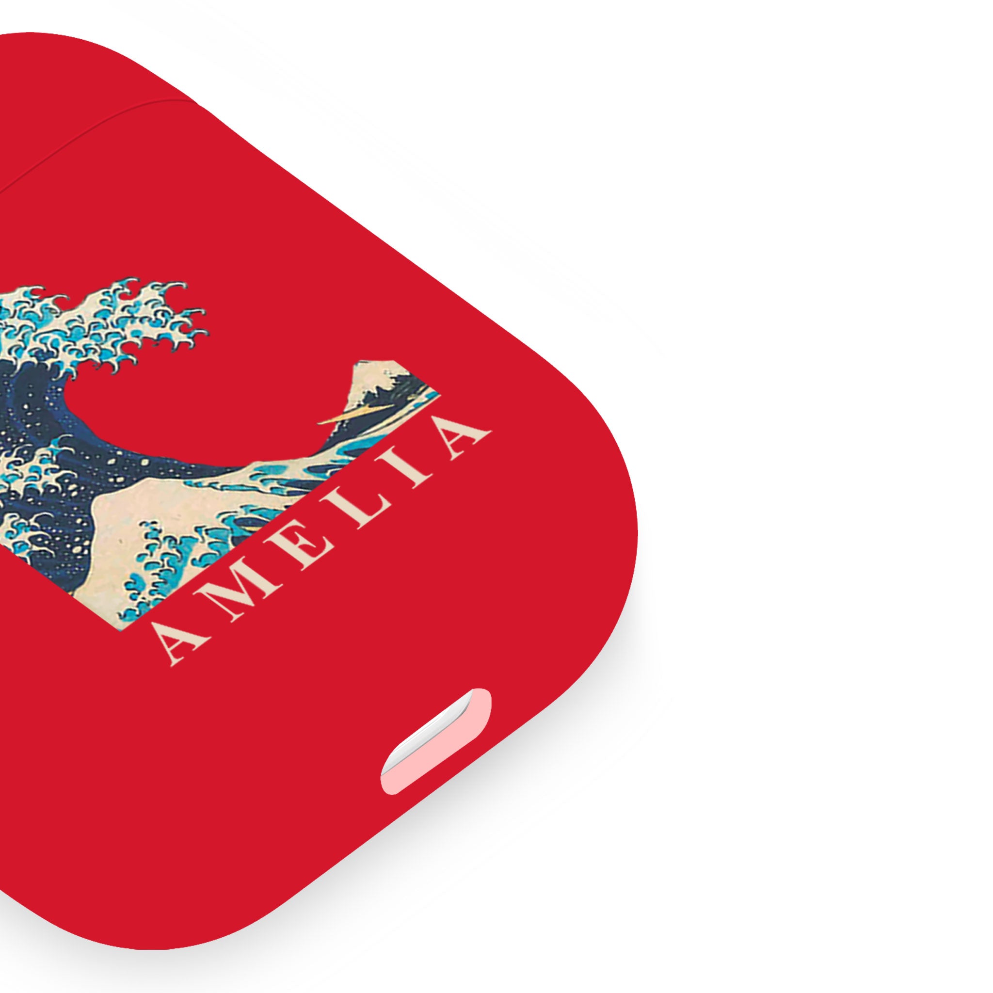 Personalised Soft AirPods Case Cover Custom Name The Great Wave off Kanagawa Hokusai