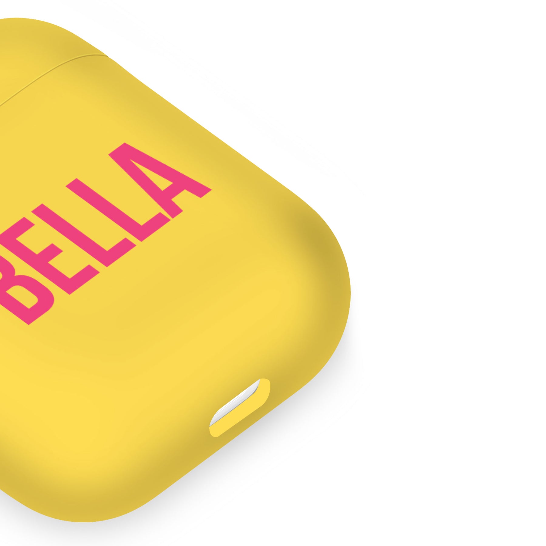 Personalised Soft AirPods Case Cover Custom Name Pink Purple on Yellow