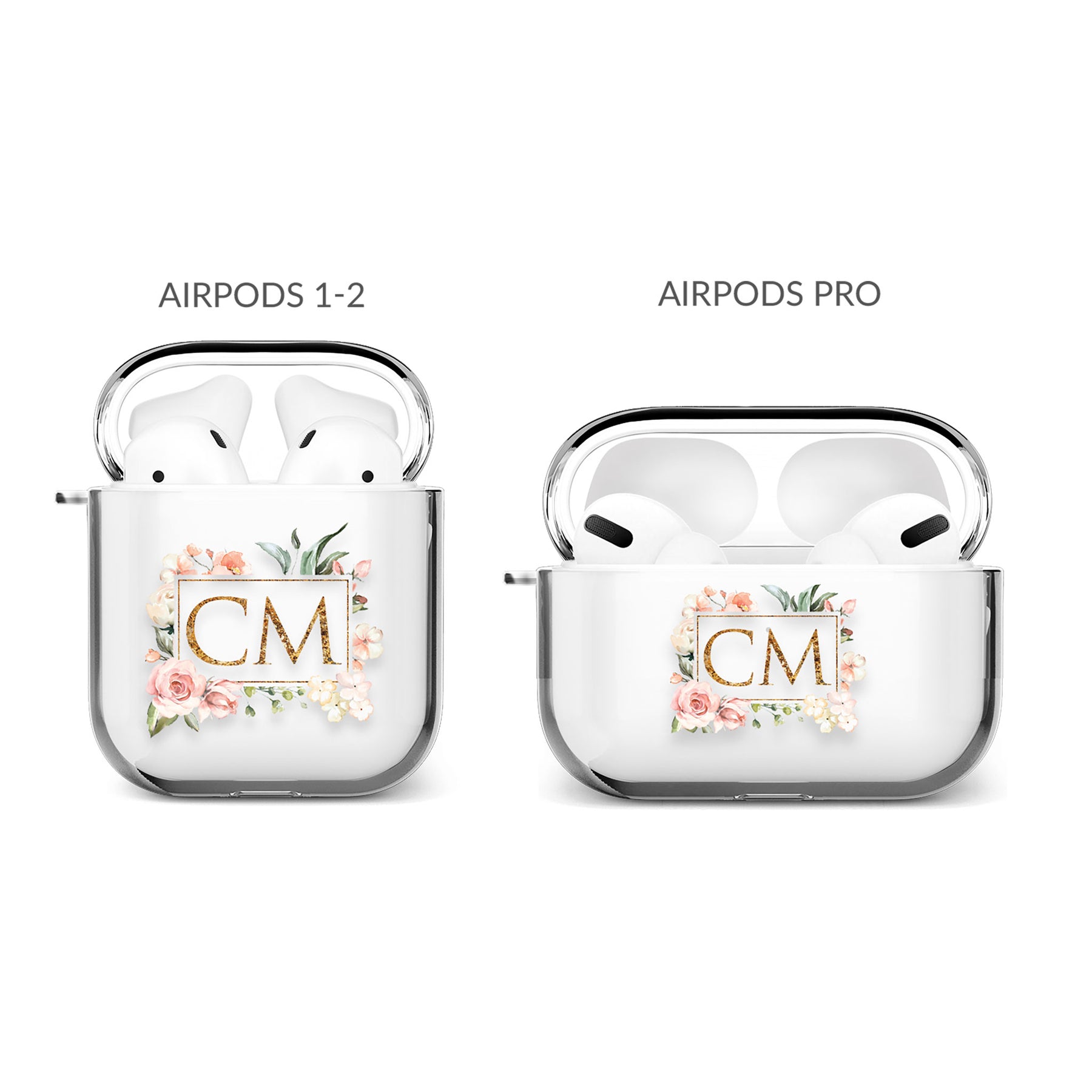 Tirita Personalised AirPod Case Cover for AirPods 1 2 AirPods 3 AirPods Pro  1 & 2 Cute Designer Girls Designer UK Case with Clip Keychain