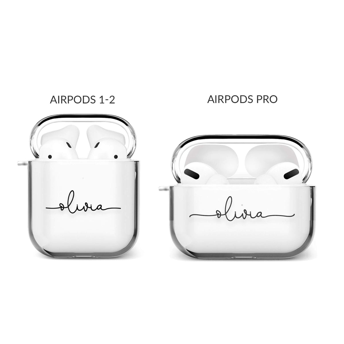 Personalised Airpods Case Custom Name White