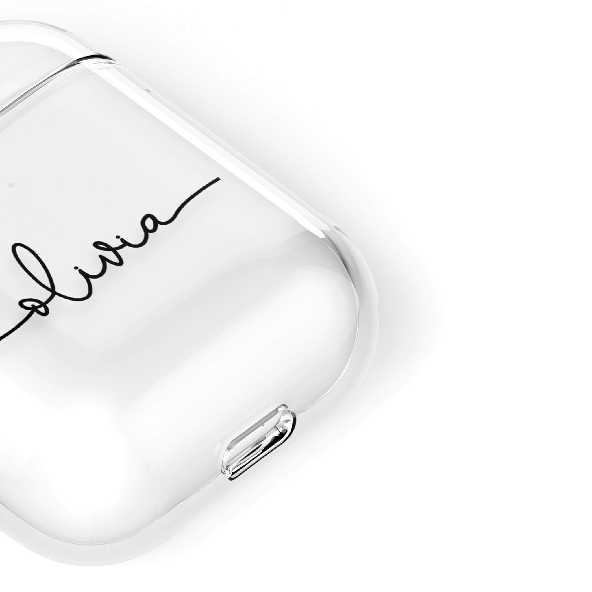 Personalised Airpods Case Custom Name White