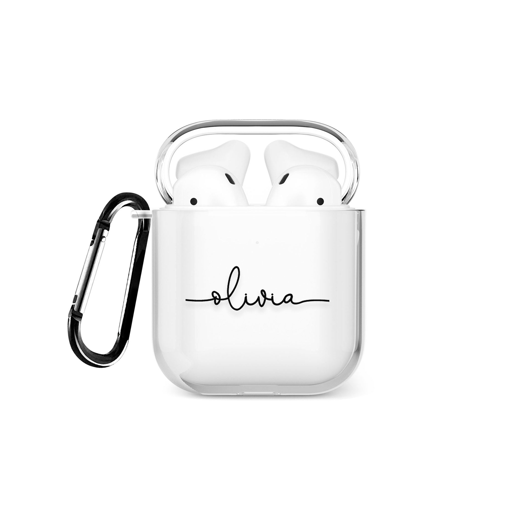 Personalised Airpods Case Custom Name White