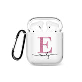 Personalised AirPods Case Clear Cover Custom Name Rose Gold Pink Glitter Monogram