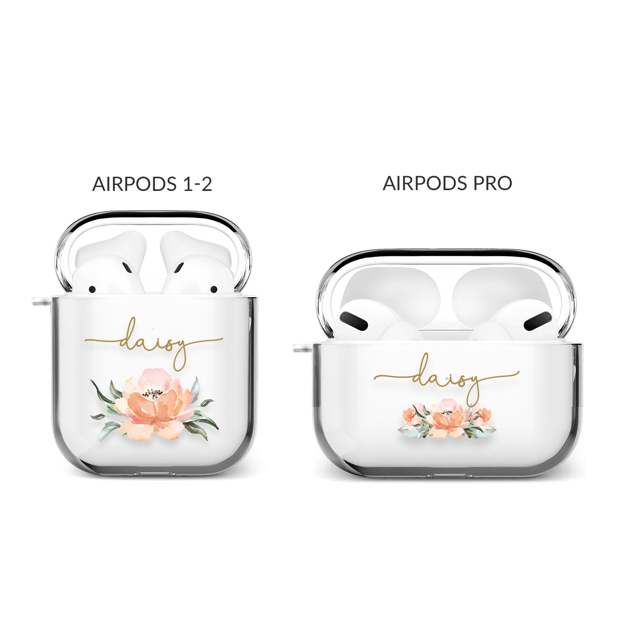 Personalised Airpods Case Rose Bloom