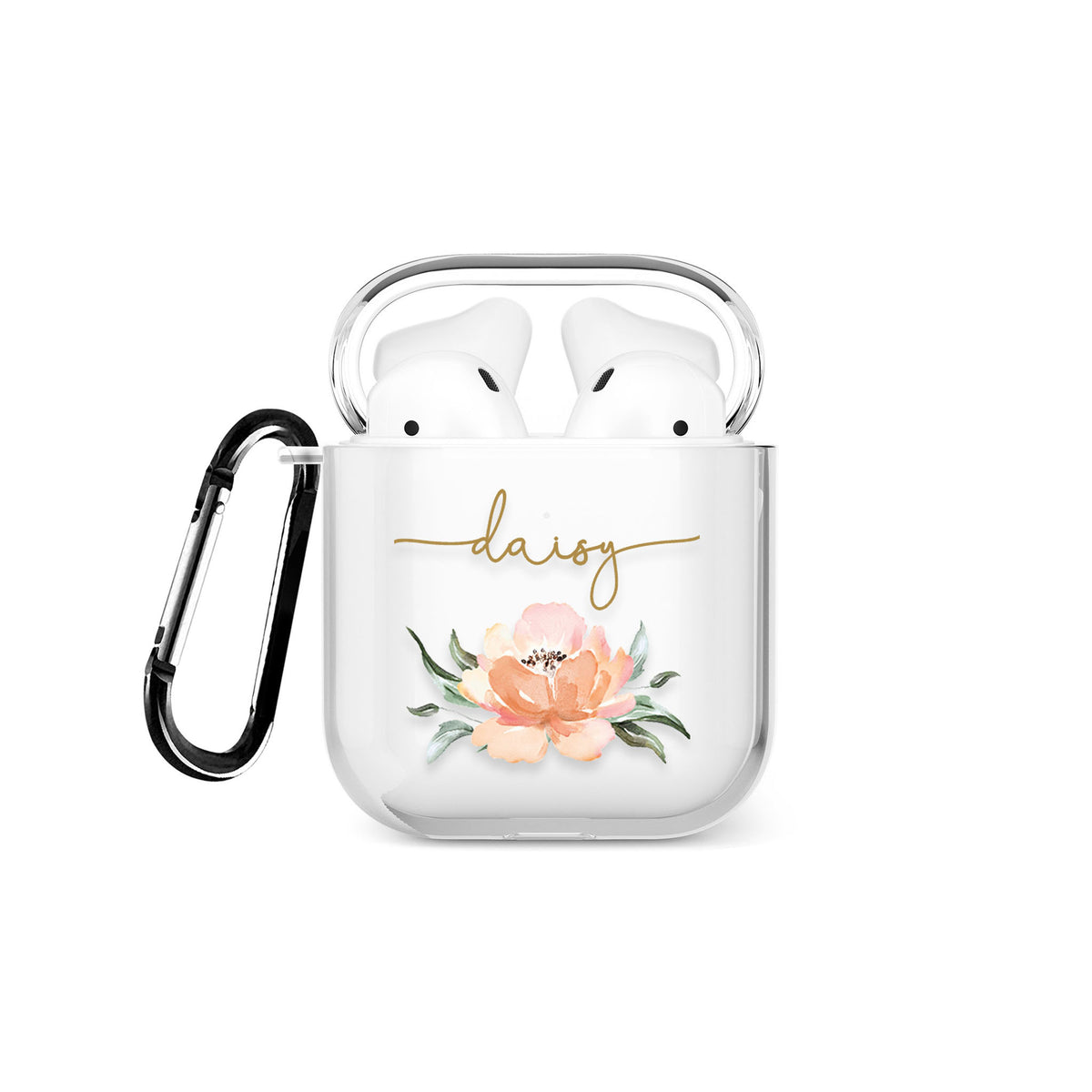 Personalised Airpods Case Rose Bloom